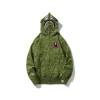 BAPE Shark Head Camouflage Full Zip Hoodie Forest Green