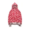 BAPE Shark Head Camouflage Full Zip Hoodie Red