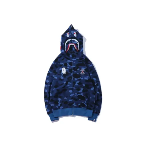 BAPE Shark Hooded Hoodie Blue With Dotted