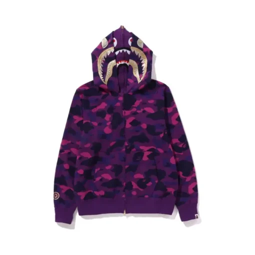 BAPE Shark Hooded Hoodie Purple