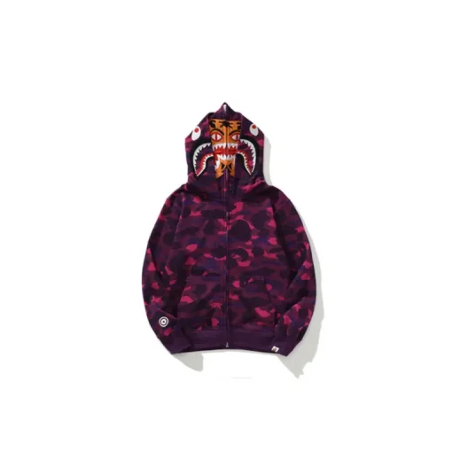 BAPE Shark Hooded Hoodie Purple
