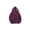 BAPE Shark Full Zip Double Hooded Hoodie Camouflage Purple