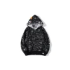BAPE Shark Head Glow In The Dark Polka Dot Full Zip Double Hooded Hoodie Camouflage Black M2
