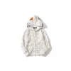 BAPE Shark Head Glow In The Dark Polka Dot Full Zip Double Hooded Hoodie Camouflage White