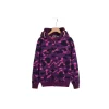 BAPE Shark Head Glow In The Dark Polka Dot Full Zip Double Hooded Hoodie Camouflage Purple