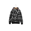 BAPE Shark Head Glow In The Dark Polka Dot Full Zip Double Hooded Hoodie Camouflage Black With White Dot