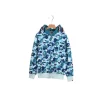 BAPE Shark Head Glow In The Dark Polka Dot Full Zip Double Hooded Hoodie Camouflage Light Sky Blue