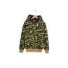 BAPE Shark Head Glow In The Dark Polka Dot Full Zip Double Hooded Hoodie Camouflage Forest Green