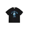 BAPE A Bathing Ape Light Blue Monogram T Shirt Black