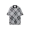 Burberry Cheack Harrington Polo T Shirt Dark Gray