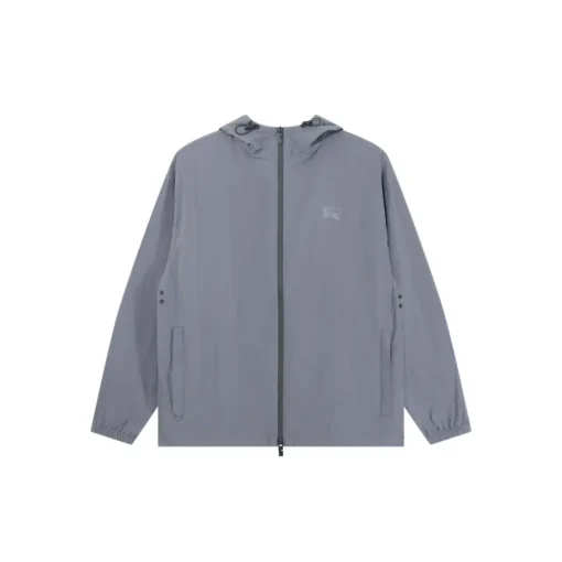 Burberry Zipper Gray Hooded Hoodie Jacket