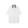 Burberry Cheack Harrington Polo T Shirt White