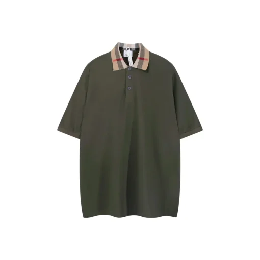 Burberry Cheack Harrington Polo T Shirt Olive Green