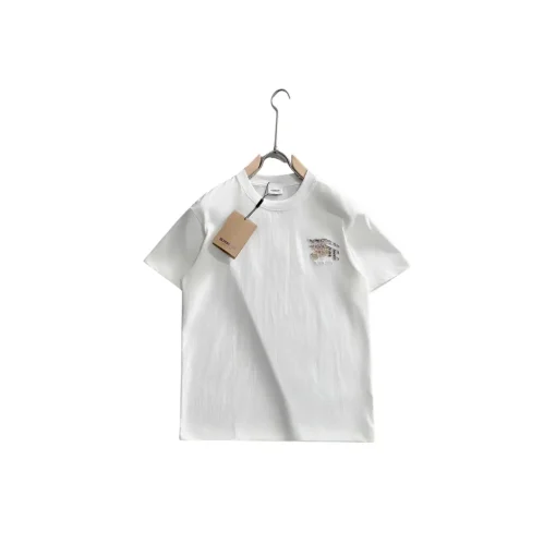 Burberry Equestrian Knight Design Logo Short Sleeved T Shirt White