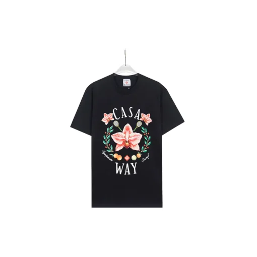 CASABLANCA Flower Logo Printed T Shirt Black