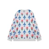 Casablanca Intarsia Knit Rose Plane Argyle Pattern Sweatshirt