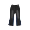 Gallery Dept. Black With Faded Gray Flared Jeans Frayed Hem