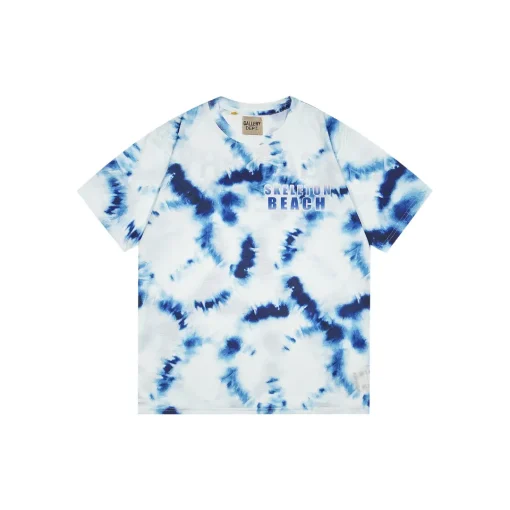 GALLERY DEPT. Exploited T Shirt White With Blue Tie Dye