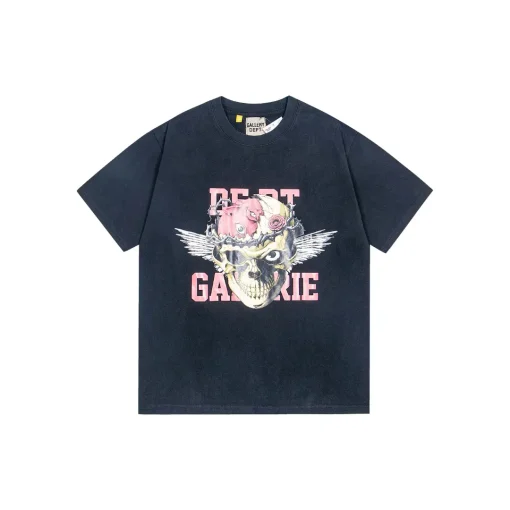 GALLERY DEPT. Tokyo Souvenir Brand Monogram With Skull Design T Shirt Light Black