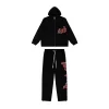 Fear Of God ESSENTIALS Tracksuit Set Black With Red Logo