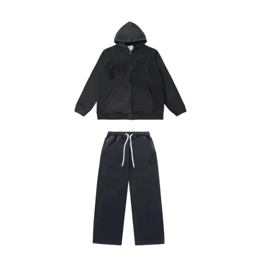 Fear Of God ESSENTIALS Tracksuit Set Black With Monogram Text Design