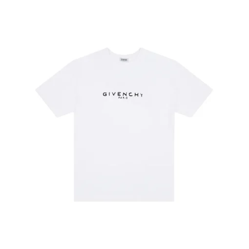 Givenchy T Shirt White With Paris Text Logo Embosed