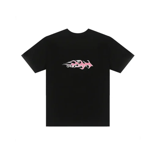 Givenchy T Shirt Black With Monogram Blazing Effect
