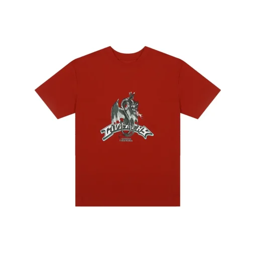 Givenchy T Shirt Red With Dragon Monogram