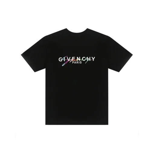 Givenchy T Shirt Black Multicolour Logo Design