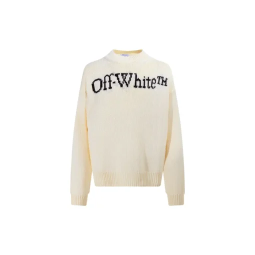 Off-White Sweatshirt Cream With Black Text