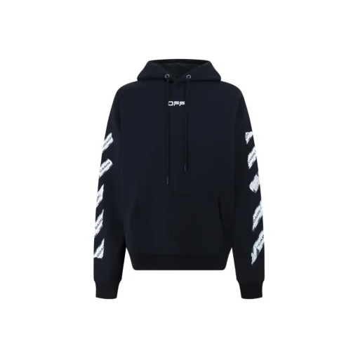 Off-White Hoodie Black With White Text