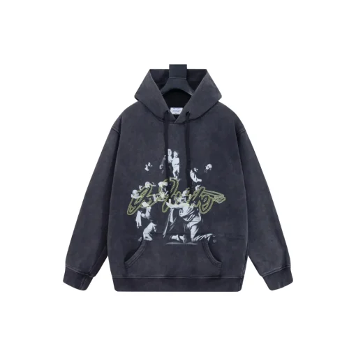 Off-White Hoodie Light Black With Graphic Print