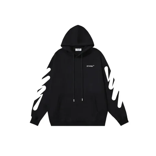 Off-White Hoodie Black With White Design