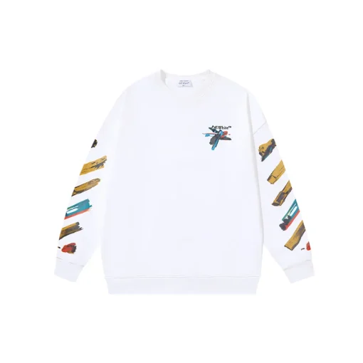 Off-White Sweatshirt White With Multicolour Design
