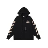 Off-White Zipper Hoodie Black With Beige Design