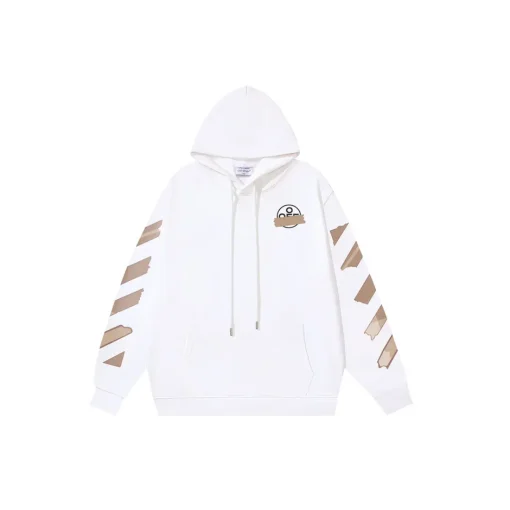 Off-White Hoodie White With Beige Design