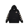 Off-White Hoodie Black With Beige Design