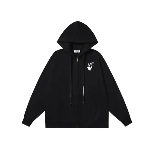 Off-White Zipper Hoodie Black