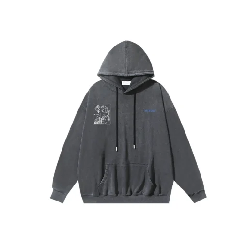 Off-White Gray Hoodie Logo Print