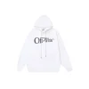 Off-White White Hoodie With Name Monogram On The Chest