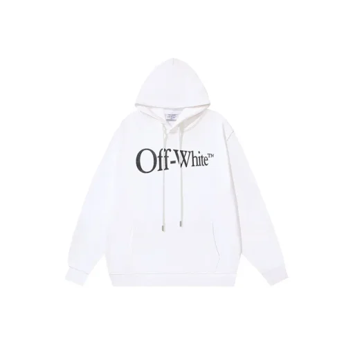 Off-White White Hoodie With Name Monogram On The Chest