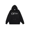 Off-White Black Hoodie With Name Monogram On The Chest