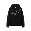 Off-White Hoodie All Black With Logo With Butterfly Print