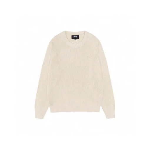 Stussy Crew Neck Sweater Cream Knitwear