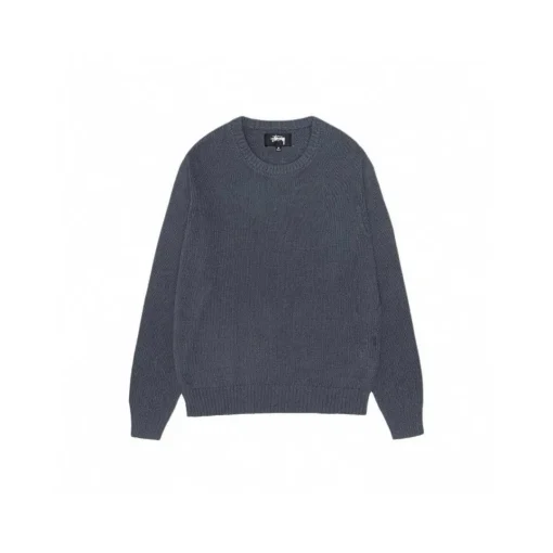 Stussy Crew Neck Sweater Charcoal Black Knitwear