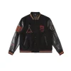 Stussy 40th Anniversary Varsity Jacket Black Leather Sleeve