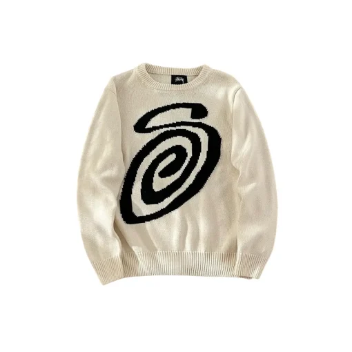 Stussy Curly S Sweater Cream Knitwear