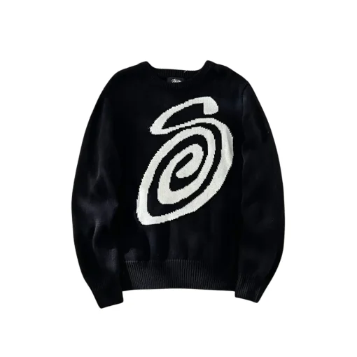 Stussy Curly S Sweater Black Knitwear