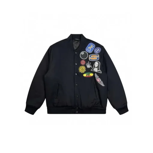 Stussy Souvenir Stadium Bomber Varsity Jacket Black
