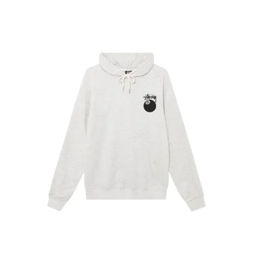 Stussy 8 Ball Pullover Hoodie Ash Heather Natural